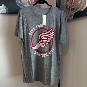 Five Four Gray Tee with Red Graphic